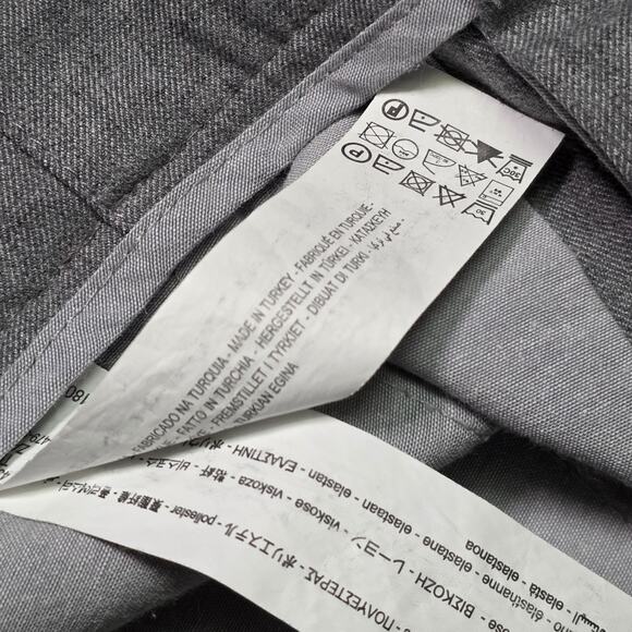 ZARA Men’s Gray Slim Fit Dress Pants Black Waistband Detail Size M - Picture 6 of 6